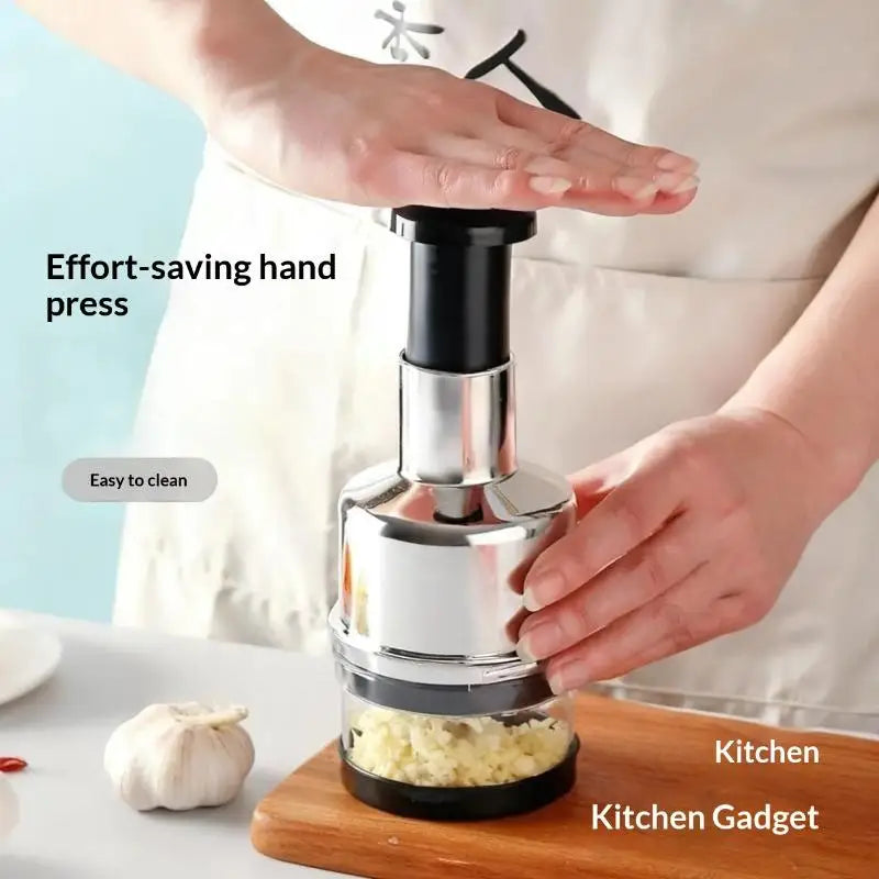 Premium Stainless Steel Garlic Press & Mini Food Chopper