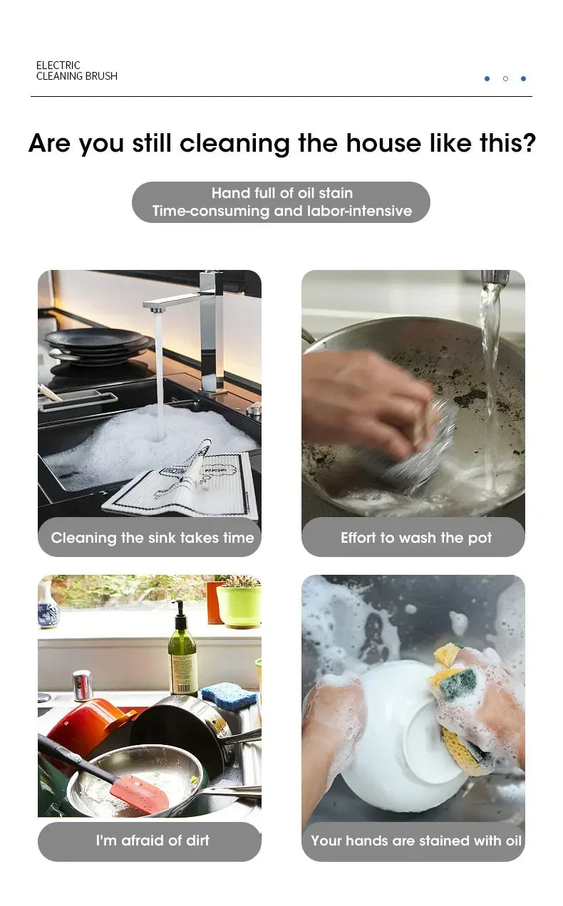 ✨ Cordless Electric Spin Scrubber | Rechargeable 5-in-1 Cleaning Brush for Bathroom, Kitchen & Car