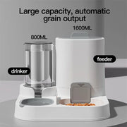 🐾 Automatic Gravity Pet Feeder & Water Dispenser Set | Large Capacity Food & Water Station for Cats & Small Dogs