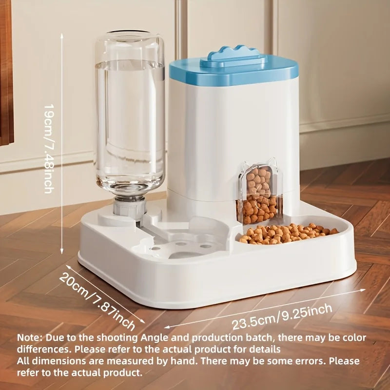 🐾 Automatic Gravity Pet Feeder & Water Dispenser Set | Large Capacity Food & Water Station for Cats & Small Dogs