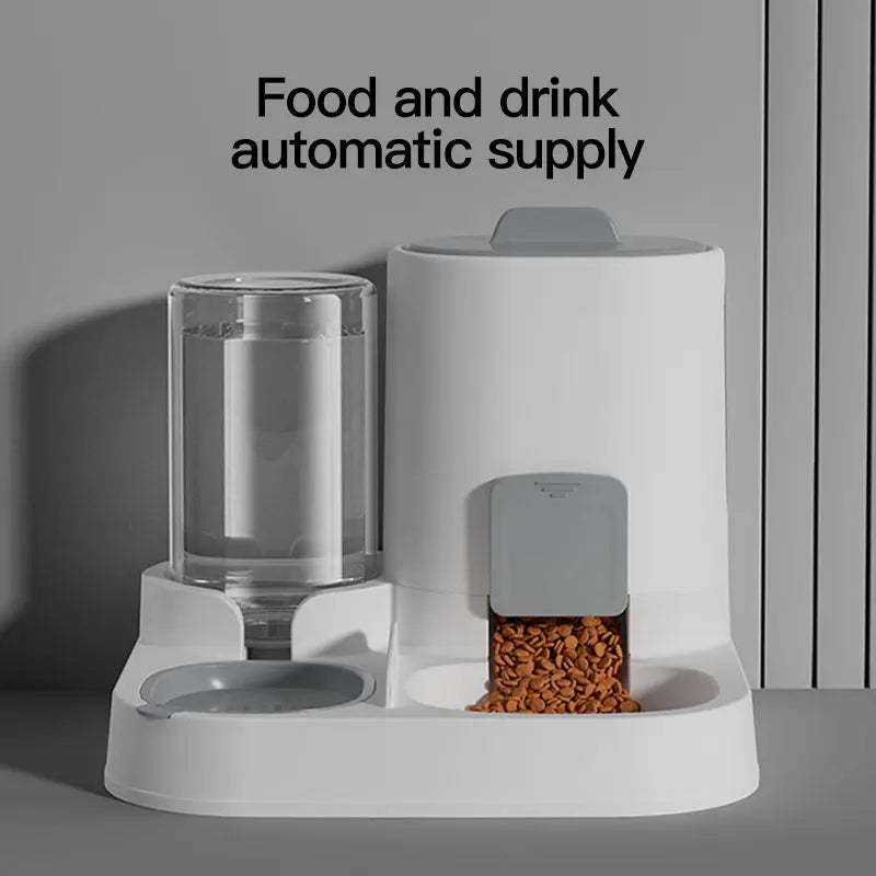 🐾 Automatic Gravity Pet Feeder & Water Dispenser Set | Large Capacity Food & Water Station for Cats & Small Dogs