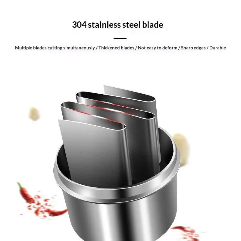 Premium Stainless Steel Garlic Press & Mini Food Chopper