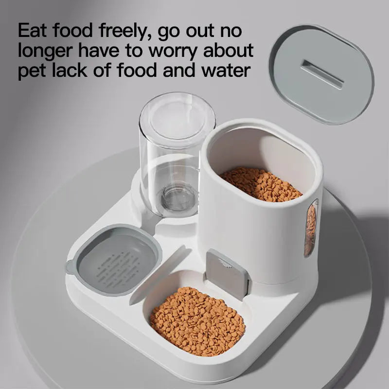 🐾 Automatic Gravity Pet Feeder & Water Dispenser Set | Large Capacity Food & Water Station for Cats & Small Dogs
