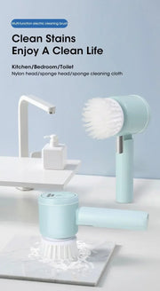 ✨ Cordless Electric Spin Scrubber | Rechargeable 5-in-1 Cleaning Brush for Bathroom, Kitchen & Car