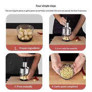 Premium Stainless Steel Garlic Press & Mini Food Chopper