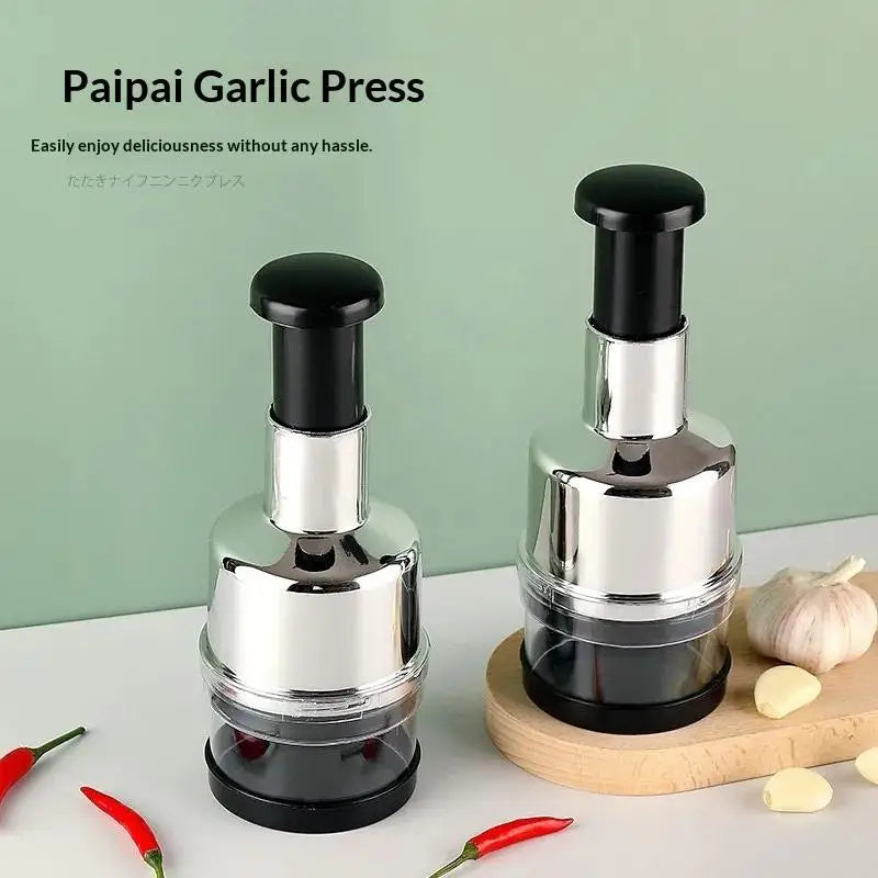 Premium Stainless Steel Garlic Press & Mini Food Chopper