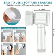 ✨ Cordless Electric Spin Scrubber | Rechargeable 5-in-1 Cleaning Brush for Bathroom, Kitchen & Car