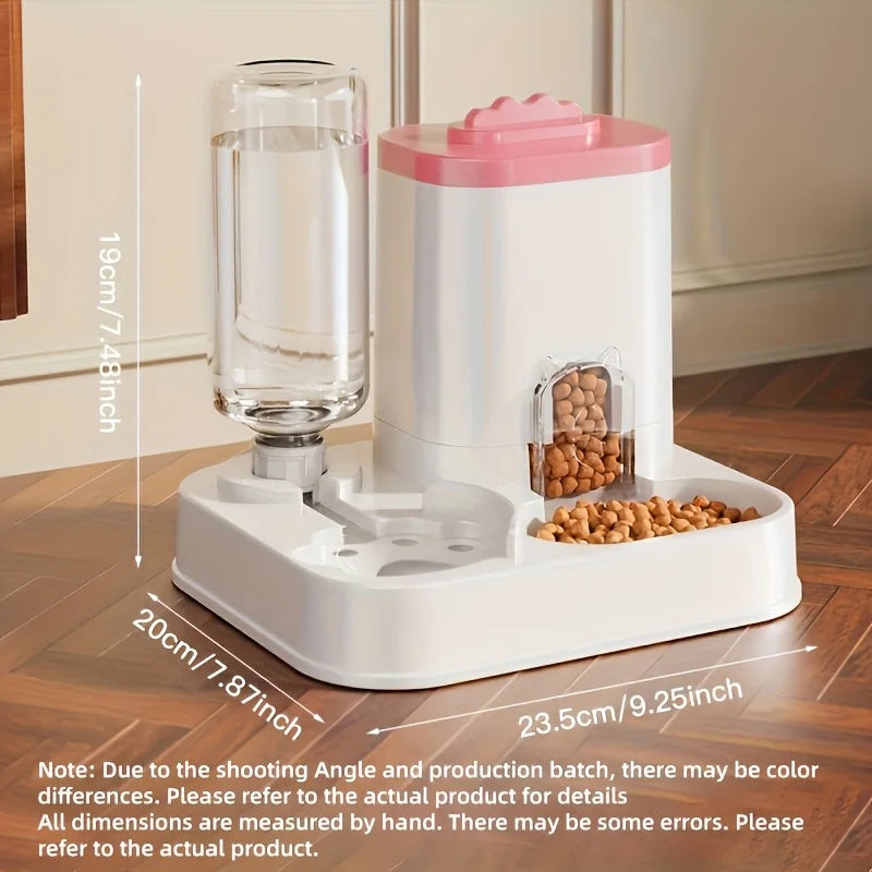 🐾 Automatic Gravity Pet Feeder & Water Dispenser Set | Large Capacity Food & Water Station for Cats & Small Dogs