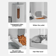 🐾 Automatic Gravity Pet Feeder & Water Dispenser Set | Large Capacity Food & Water Station for Cats & Small Dogs