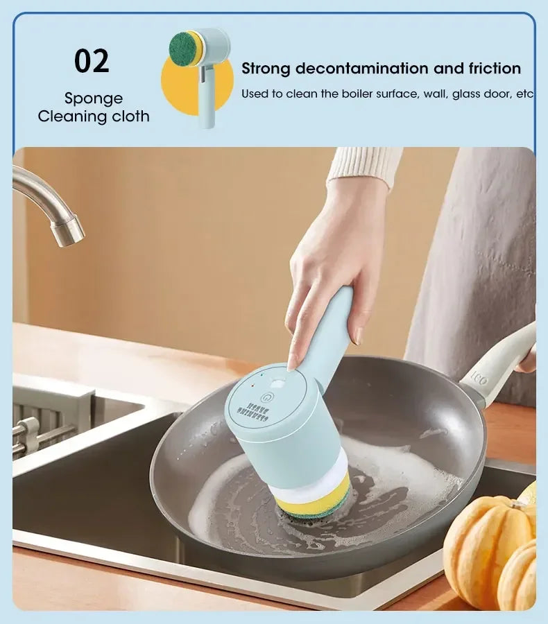 ✨ Cordless Electric Spin Scrubber | Rechargeable 5-in-1 Cleaning Brush for Bathroom, Kitchen & Car