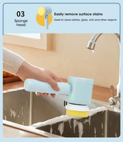 ✨ Cordless Electric Spin Scrubber | Rechargeable 5-in-1 Cleaning Brush for Bathroom, Kitchen & Car