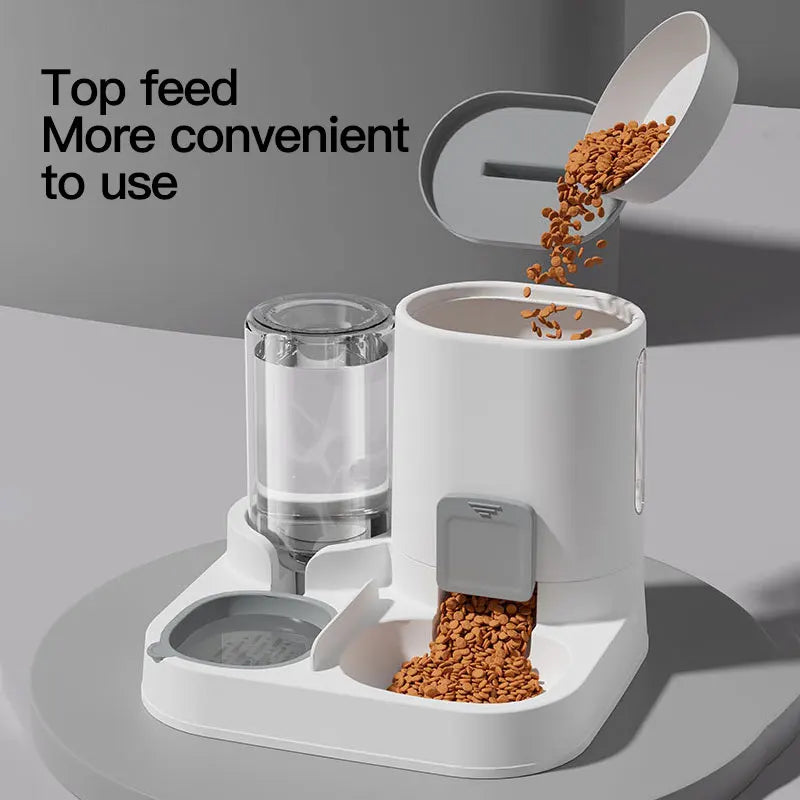 🐾 Automatic Gravity Pet Feeder & Water Dispenser Set | Large Capacity Food & Water Station for Cats & Small Dogs