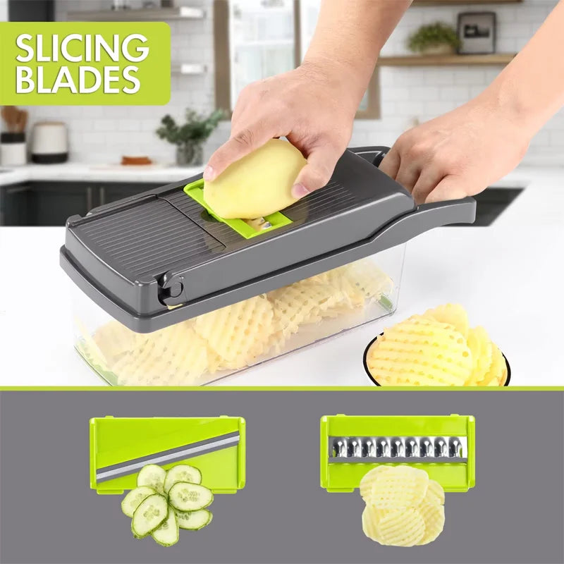 16-in-1 Multifunction Vegetable Chopper & Slicer Set