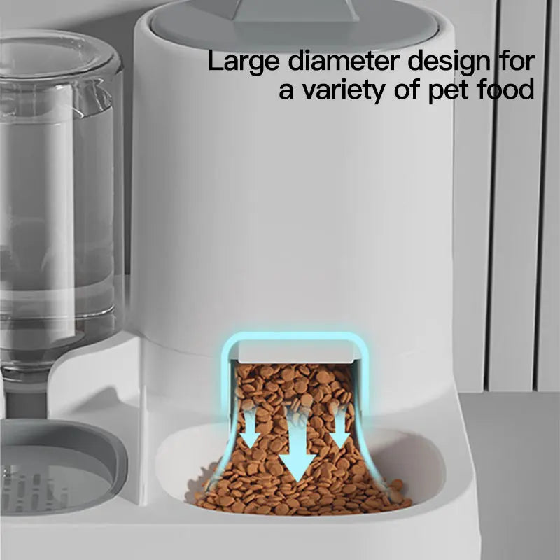🐾 Automatic Gravity Pet Feeder & Water Dispenser Set | Large Capacity Food & Water Station for Cats & Small Dogs