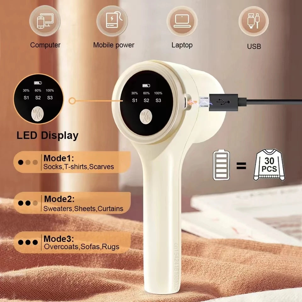 ✨ Rechargeable Electric Lint Remover | Portable Fabric Shaver for Clothes, Sweaters & Upholstery
