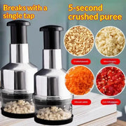 Premium Stainless Steel Garlic Press & Mini Food Chopper