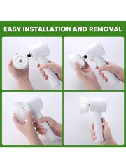 ✨ Cordless Electric Spin Scrubber | Rechargeable 5-in-1 Cleaning Brush for Bathroom, Kitchen & Car