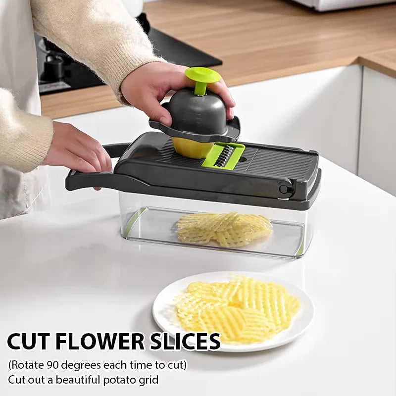 16-in-1 Multifunction Vegetable Chopper & Slicer Set