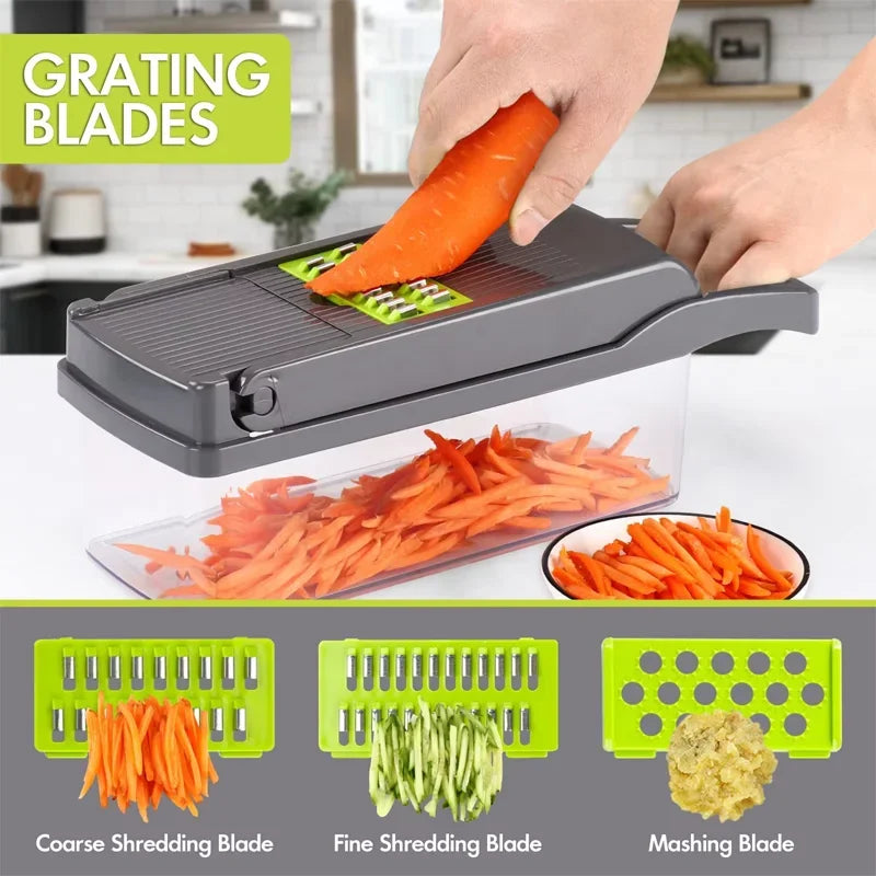 16-in-1 Multifunction Vegetable Chopper & Slicer Set