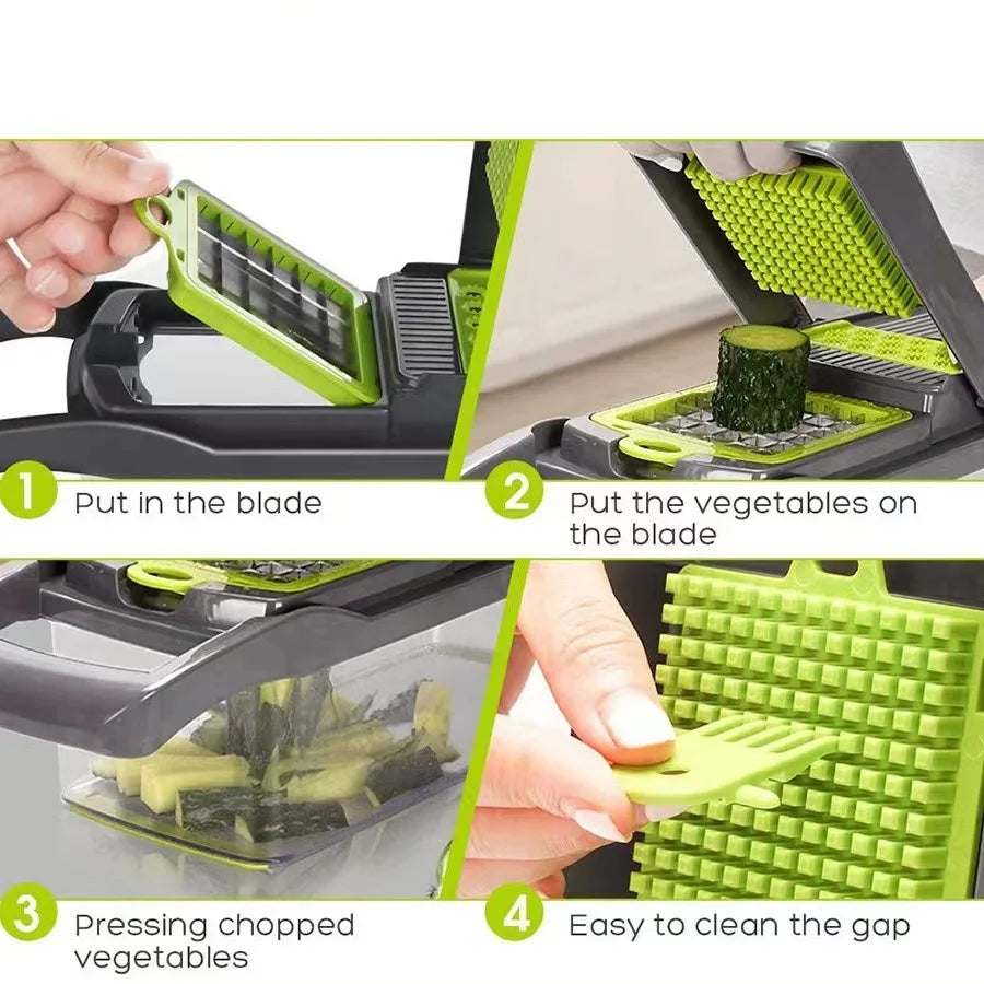 16-in-1 Multifunction Vegetable Chopper & Slicer Set