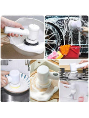 ✨ Cordless Electric Spin Scrubber | Rechargeable 5-in-1 Cleaning Brush for Bathroom, Kitchen & Car