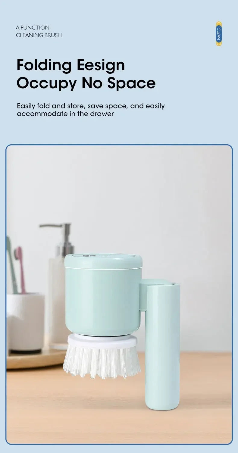 ✨ Cordless Electric Spin Scrubber | Rechargeable 5-in-1 Cleaning Brush for Bathroom, Kitchen & Car