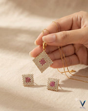 🌺Fancy China Gold Plated Zarqoon Locket Set 🌺