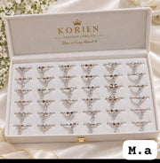 🎀 Elegant Bow Stone Ring – Silver & Golden | Adjustable Fashion Ring