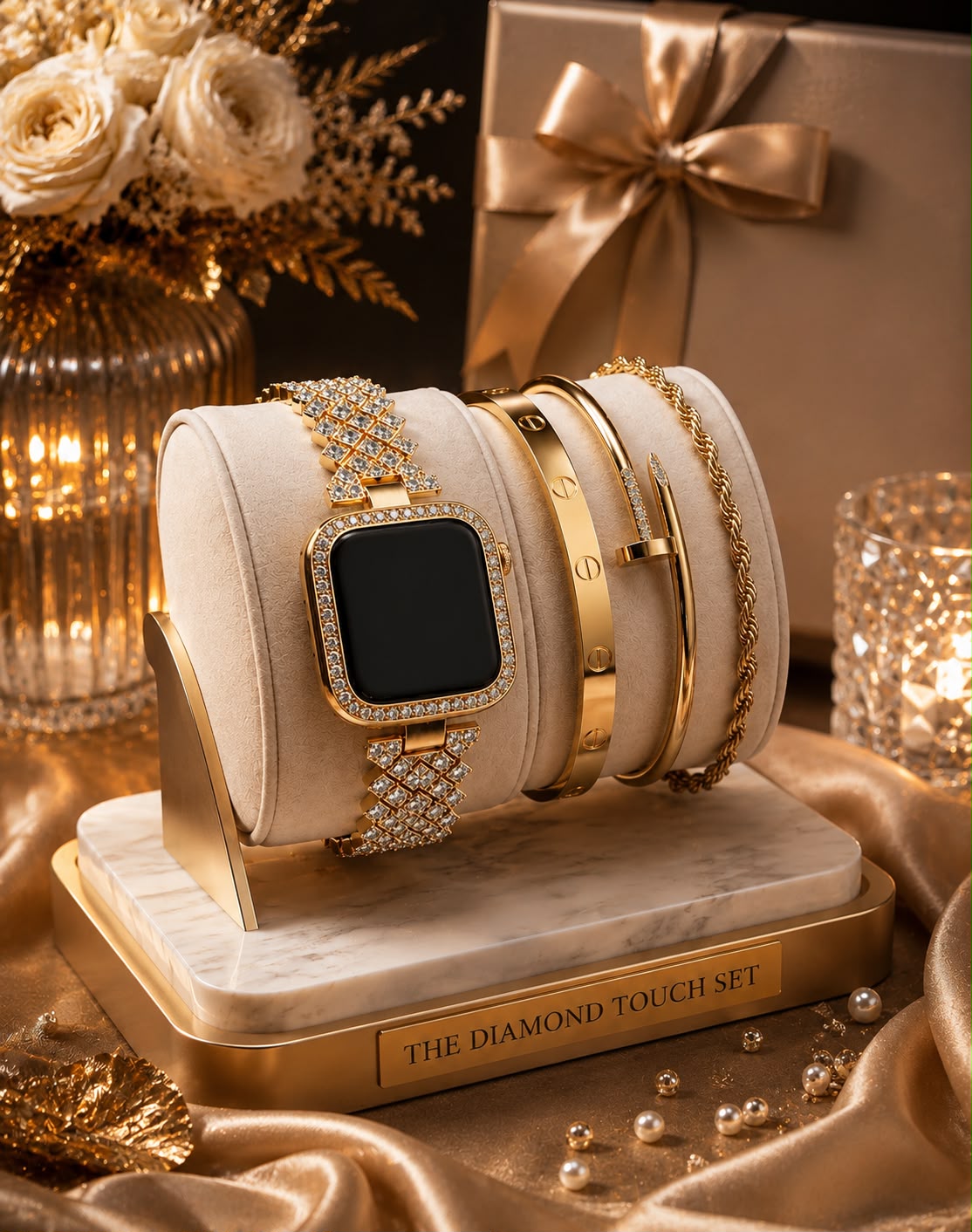 Luxury Diamond Touch Smart Watch & Bracelet Set