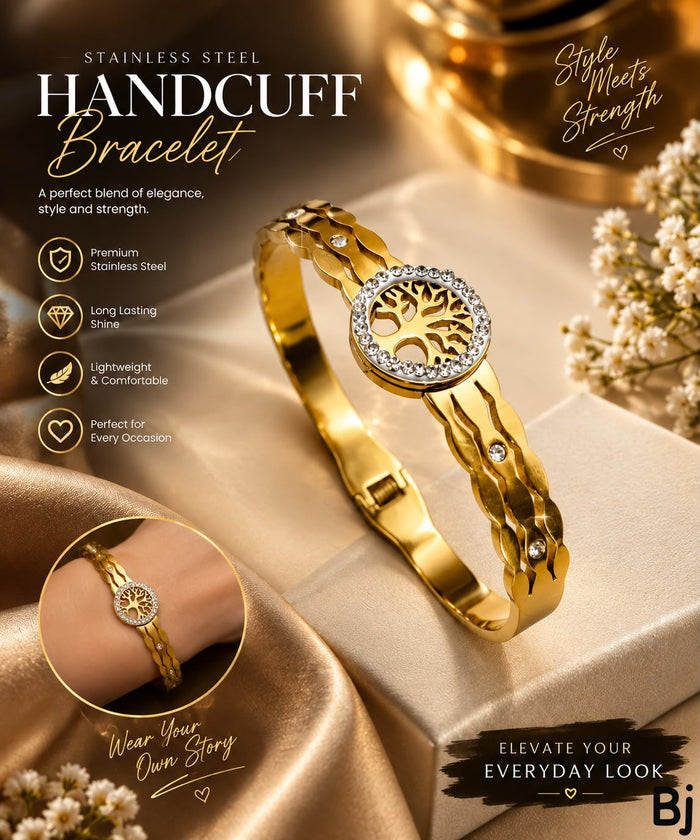 Luxury Stainless Steel Handcuff Bracelets for Women – Elegant Adjustable Cuff Designs