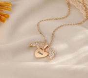Customized Openable Angel Wings Heart Locket – Personalized Zircon Pendant