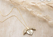 Customized Openable Angel Wings Heart Locket – Personalized Zircon Pendant