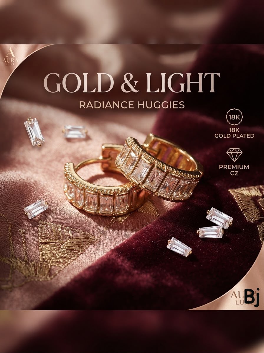 Fancy 18K Gold-Plated Zircon Hoop Earrings – Elegant Balli for Her
