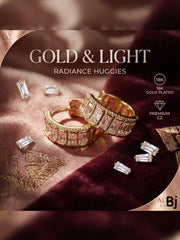 Fancy 18K Gold-Plated Zircon Hoop Earrings – Elegant Balli for Her