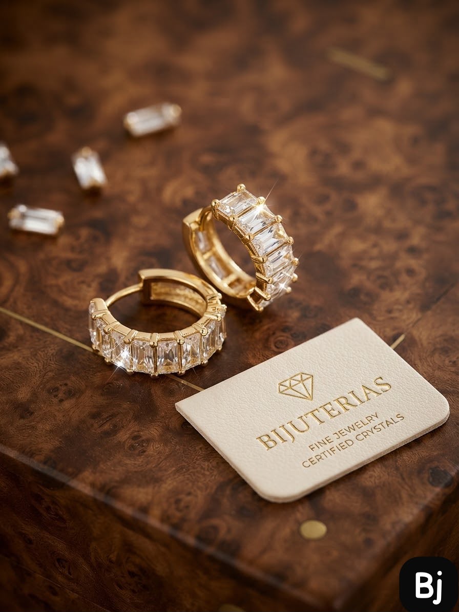 Fancy 18K Gold-Plated Zircon Hoop Earrings – Elegant Balli for Her