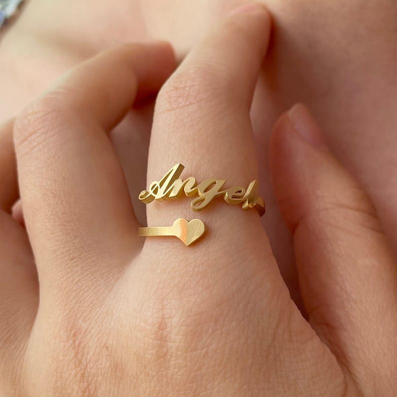 Personalized Customized Name Rings for Her – Adjustable & Premium Quality