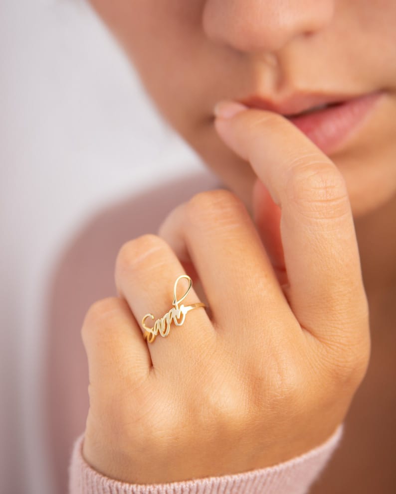 Personalized Customized Name Rings for Her – Adjustable & Premium Quality