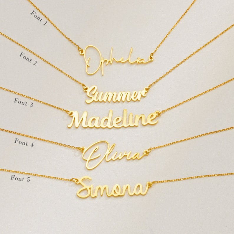 Customized Elegant Name Necklace – Personalized High-Polish Chain for Her   [Whatsapp to customize] = 03022328604
