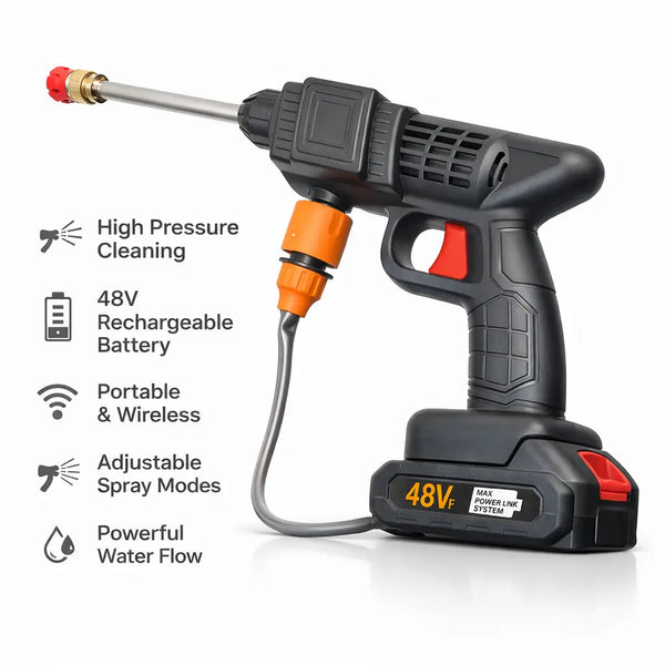 Powerful Cordless Car Washer With Dual Battery🤩