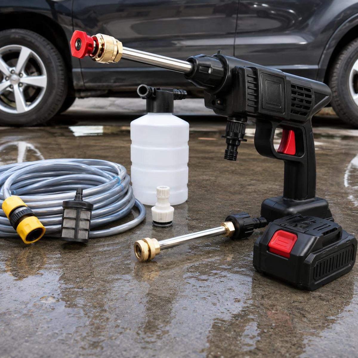 Powerful Cordless Car Washer With Dual Battery🤩